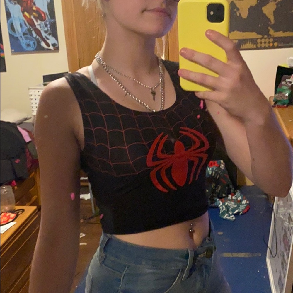 Black Spiderman tank top